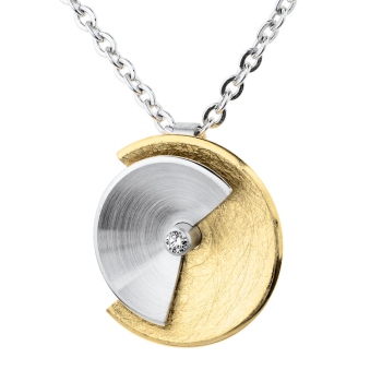 Ernstes Design, komplett Collier, Spiegelankerkette, Anhänger, AN1077, AK42C